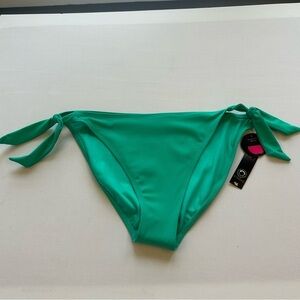 No Boundaries Ribbed Green Side Tie Swimsuit Bikini Bottoms Womens Size XL
